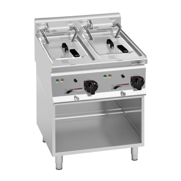 Friteuse électrique double - 10+10 litres - 12 kW - support inclus