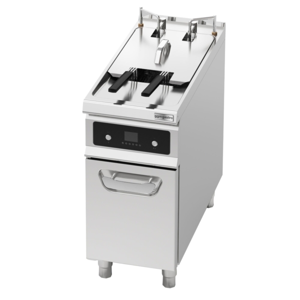 Friteuse électrique - 22 litres - 22 kW - avec élévation automatique du panier & Système de filtration d'huile