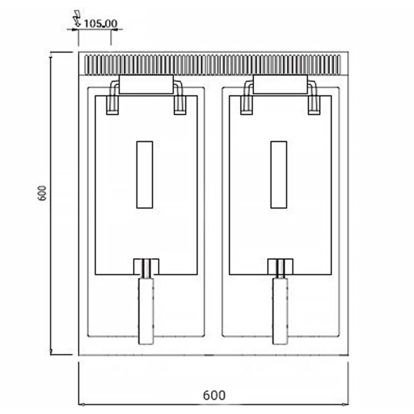 Friteuse électrique double - 10+10 litres - 18 kW