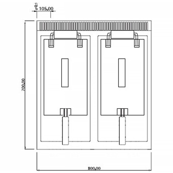 Friteuse électrique double - 10+10 litres - 18 kW