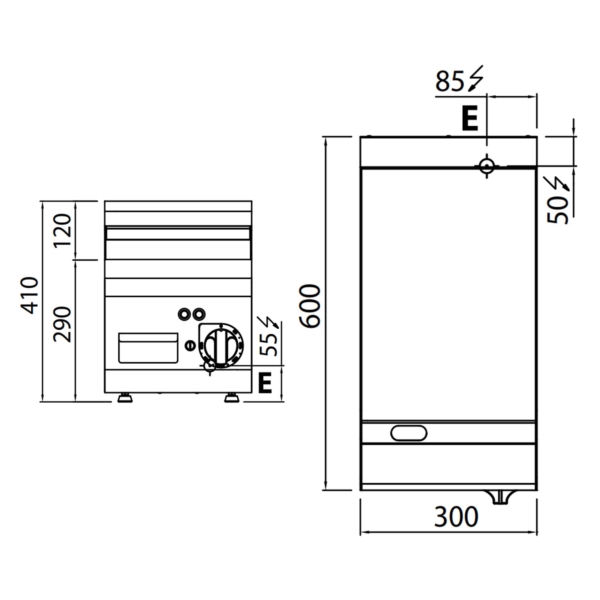 Plaque à frire électrique - 4 kW - Lisse