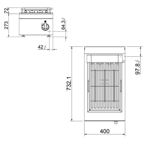 Grill électrique - 4 kW