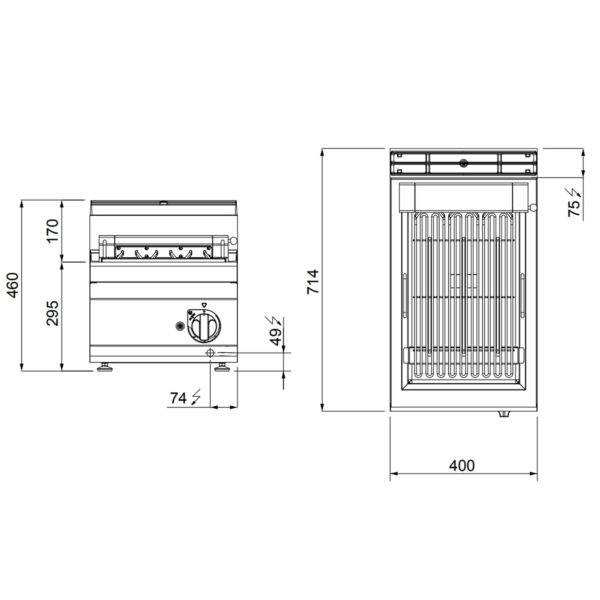 Grill électrique - 4 kW