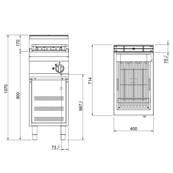 Grill électrique - 4 kW