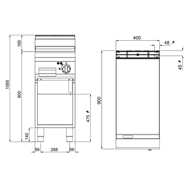 Plaque à frire électrique - 5,7 kW - Lisse