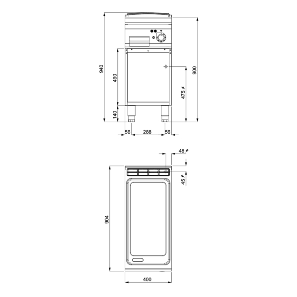 Plaque de cuisson électrique - 6,8 kW - Lisse