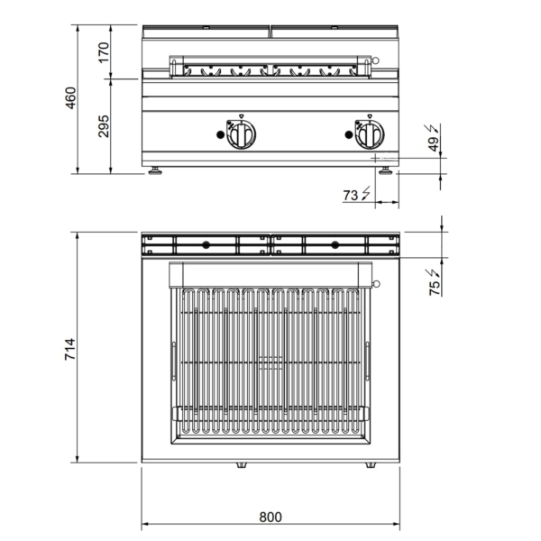 Grill électrique - 8,1 kW