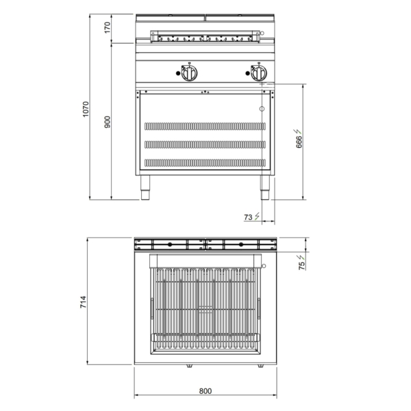 Grill électrique - 8,1 kW