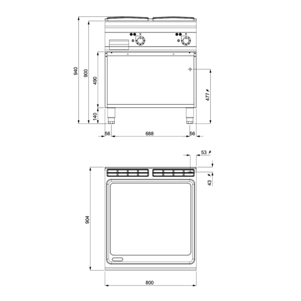 Plaque de cuisson électrique - 13,7 kW - Lisse