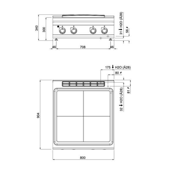 Plaque de cuisson électrique - 14 kW