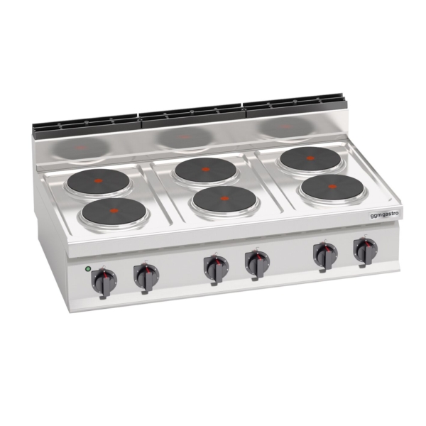 Cuisinière électrique - 15,6 kW - 6 plaques rondes