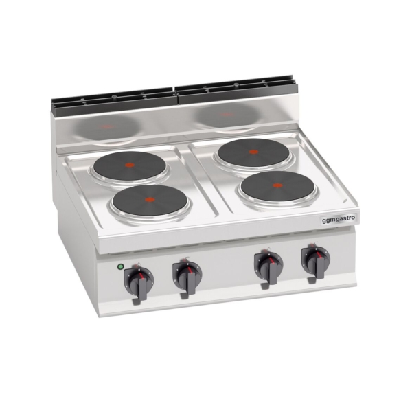 Cuisinière électrique - 10,4 kW - 4 plaques rondes