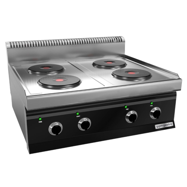 Cuisinière électrique - 9,2 kW - 4 plaques rondes