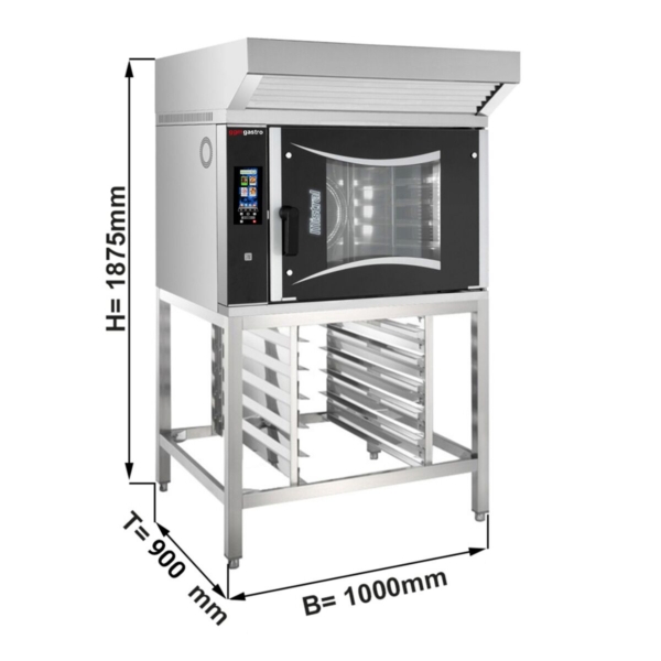 Four combiné de boulangerie - Tactile - 6x EN 60x40 - Hotte incluse