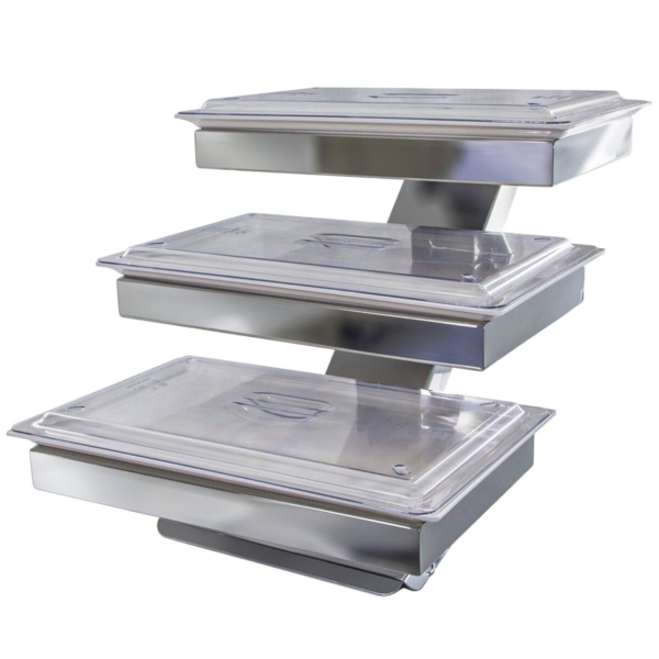 Etagère / Support de buffet - Chrome - incl. 3 coupes en mélamine