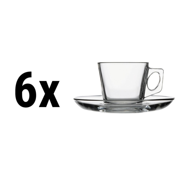 (6 pièces) Tasse à expresso & soucoupe - AQUA - 80 ml