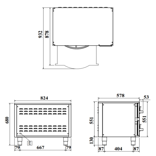 Armoire chauffante - 824mm - 2 tiroirs