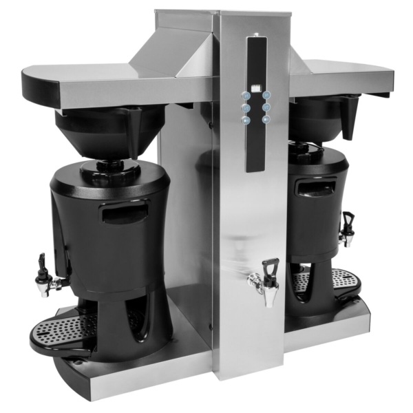 Machine à café filtre avec sortie d'eau chaude - 2x 5 litres - 9 kW - avec 2 bras de percolation