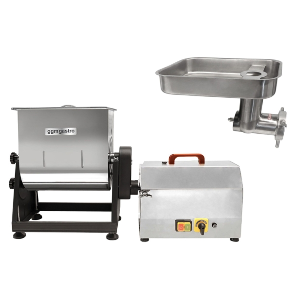 Mélangeur à viande électrique 22 - 28 litres - 25 kg - 1,2 kW - avec hachoir à viande - 450-480 kg/h