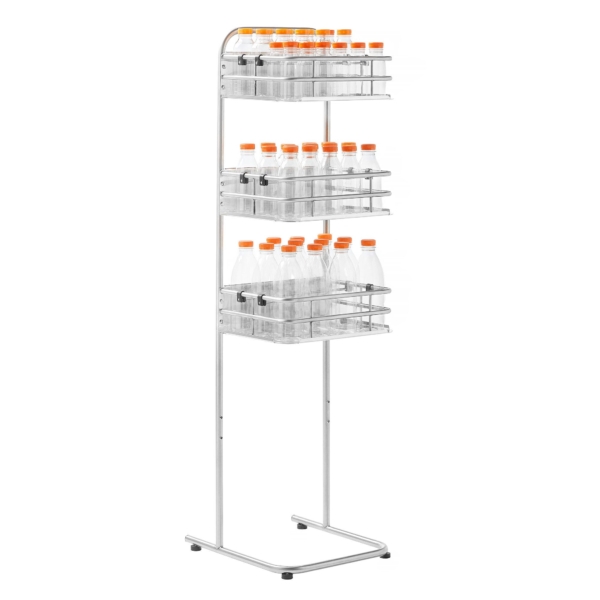 Étagère pour bouteilles et verres pour presse-orange - acier inoxydable - sur pied