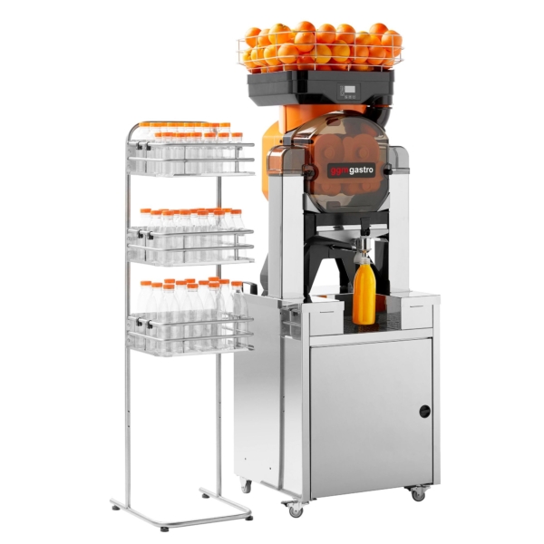 Étagère pour bouteilles et verres pour presse-orange - acier inoxydable - sur pied