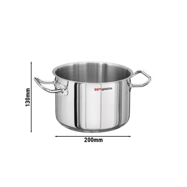 Marmite à viande - Ø 200mm - Hauteur 130mm - Acier inoxydable - Convient pour induction