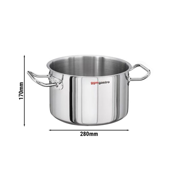 Marmite à viande - Ø 280mm - Hauteur 170mm - Acier inoxydable - Convient pour induction