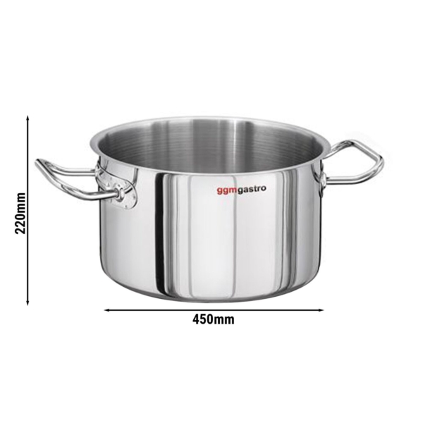 Marmite à viande - Ø 450mm - Hauteur 220mm - Acier inoxydable - Convient pour induction