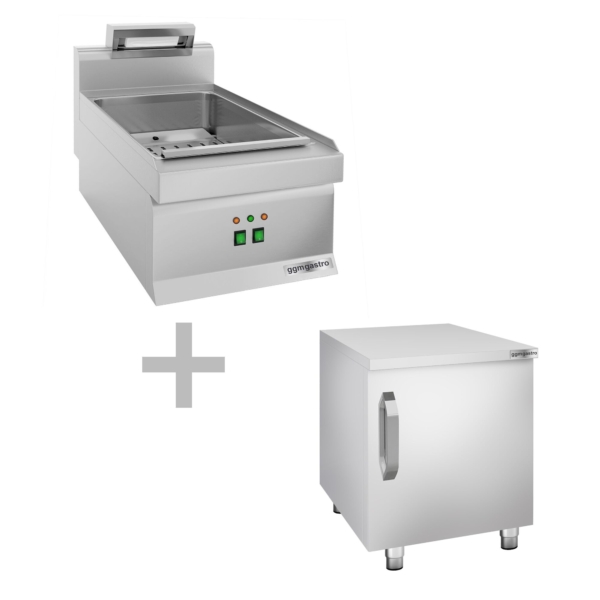 Chauffe-frites - 1,17 kW - incl. soubassement avec 1 porte