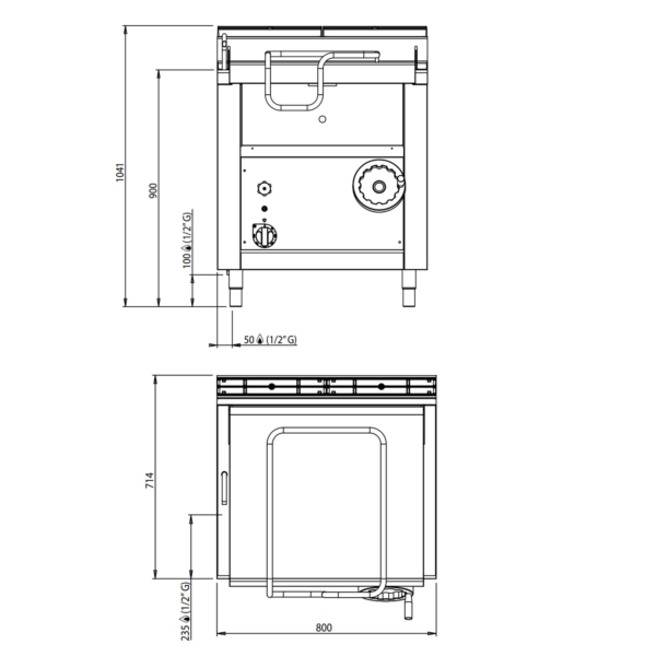 Poêle à gaz basculante - 60 litres - 14,5 kW