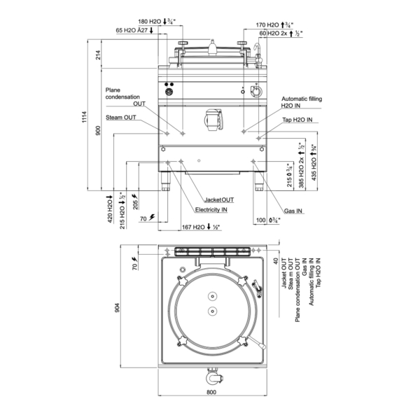 Chaudière à gaz sous pression - 100 litres - Chauffage indirect - 20,9 kW