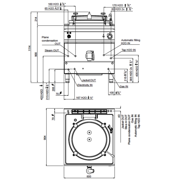 Chaudière à gaz sous pression - 150 litres - Chauffage indirect - 20,9 kW