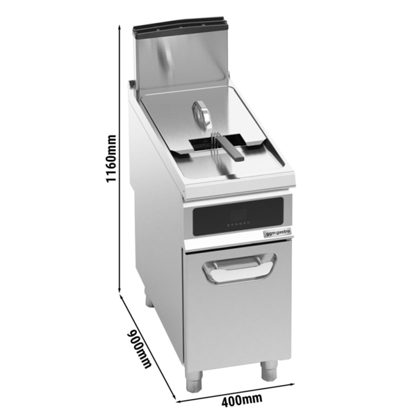 Friteuse à gaz - 20 litres - 17,5 kW - avec filtration d'huile