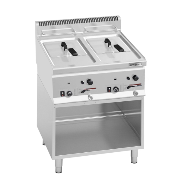 Friteuse double gaz - 8+8 litres - 13,2 kW - support inclus