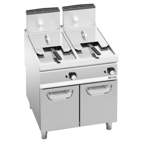 Friteuse à gaz double - 18+18 litres - 28 kW - Chauffage indirect