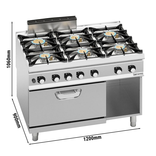 Fours à gaz - avec 6 brûleurs - 44 kW - incluant un four à gaz - 7,8 kW