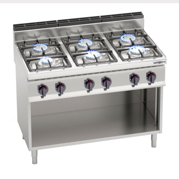 Cuisinière à gaz - 33,5 kW - 6 brûleurs