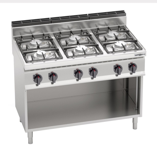 Cuisinière à gaz - 33,5 kW - 6 brûleurs