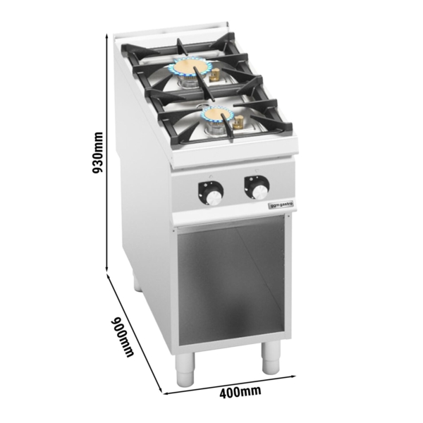 Cuisinière à gaz - avec 2 brûleurs - 20 kW - Modèle haute performance