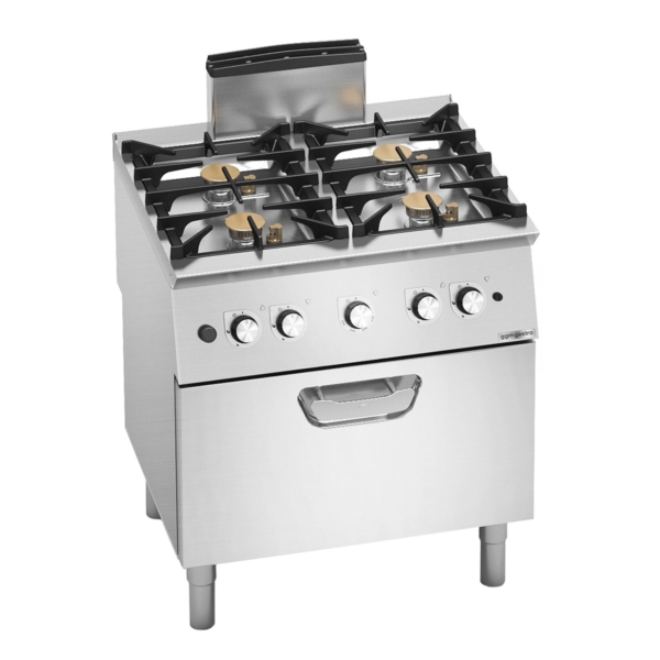 Cuisinière à gaz - 24 kW - 4 brûleurs- incl. four à gaz - 7,8 kW