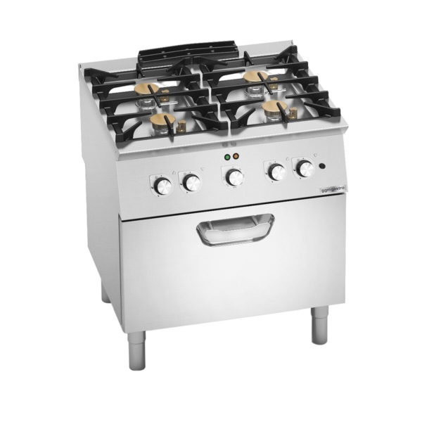 Cuisinière à gaz - 24 kW - 4 brûleurs - four électrique inclus - 4,7 kW