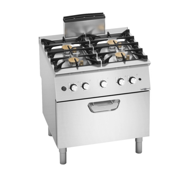 Cuisinière à gaz - 24 kW - 4 brûleurs - four à gaz inclus - 7,8 kW