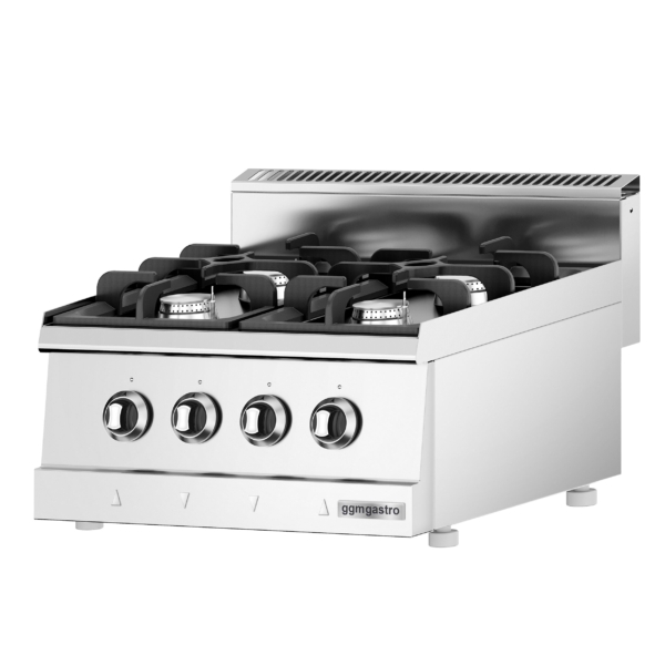 Cuisinière à gaz - 24 kW - 4 brûleurs haute puissance