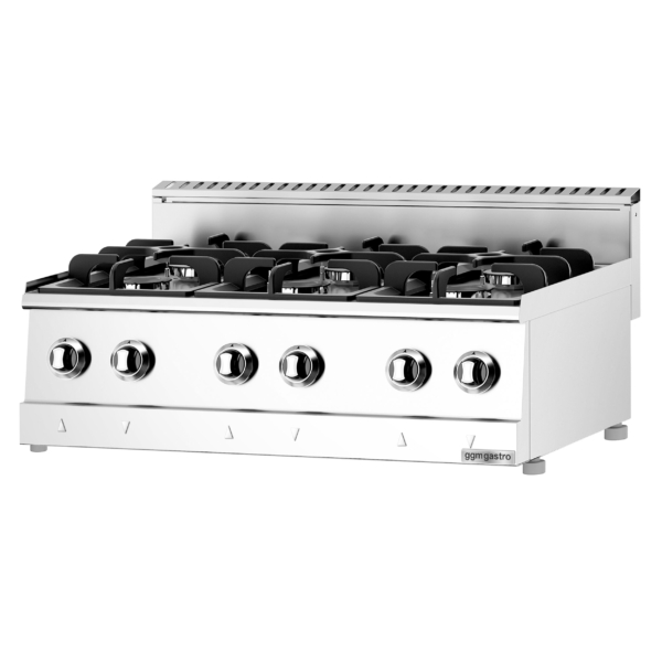 Cuisinière à gaz - 19,5 kW - 6 brûleurs