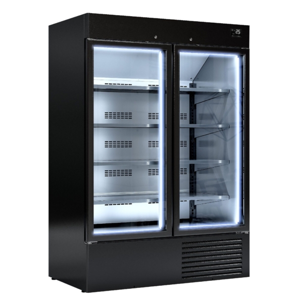 Vitrine réfrigérée murale - 1384mm - 1310 litres - avec éclairage LED, portes vitrées & 4 étagères