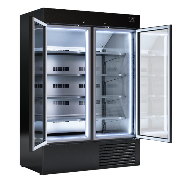 Vitrine réfrigérée murale - 1384mm - 1310 litres - avec éclairage LED, portes vitrées & 4 étagères