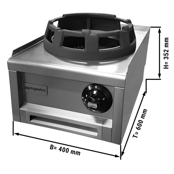 Wok à gaz - 12 kW - 1 brûleur - Ø 285 mm