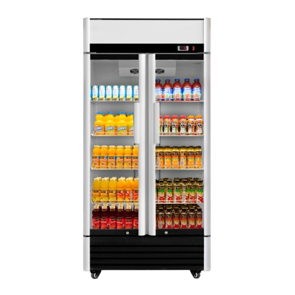 Réfrigérateur à boissons - 630 litres - 2 portes vitrées & éclairage LED