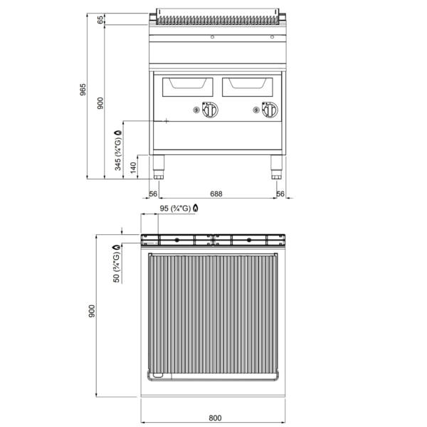 Grill à eau à gaz - 24 kW