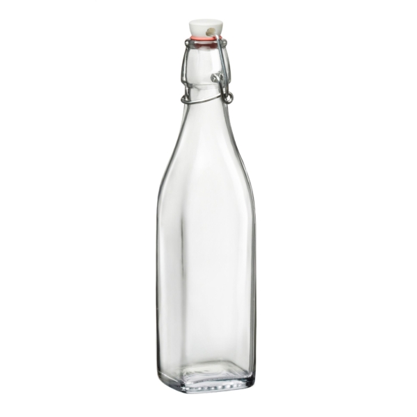 (6 pièces) Bouteille en verre Bormioli Rocco - DUBLIN - avec fermeture à étrier - 1 litre